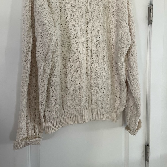 Vintage Tony Lambert 100% Cotton Patterned Cream Sweater - XL - Picture 2 of 5